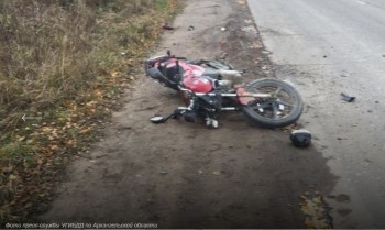 Мотоциклист перевернулся на трассе из-за собаки (ФОТО) 